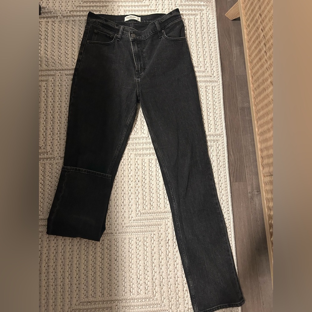 Abercrombie & Fitch Black Crossover Waist Jeans